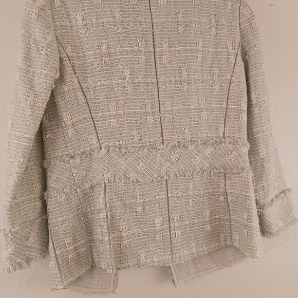 Lafayette 148 NY Reagan tweed button aqua green  blazer jacket size 2 - Picture 6 of 7